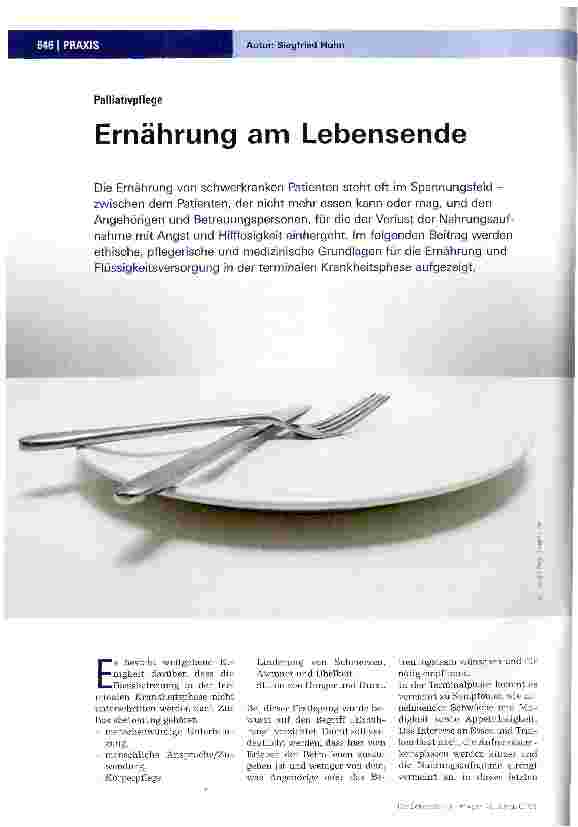 Vorschauseite 1: Ernährung am Lebensende