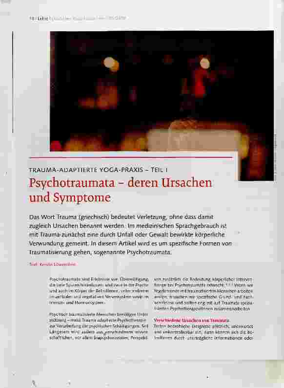 Vorschauseite 1: Psychotraumata - deren Ursachen und Symptome