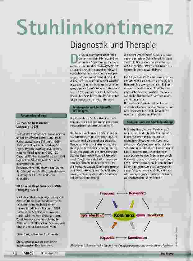 Vorschauseite 1: Stuhlinkontinenz Diagnostik und Therapie