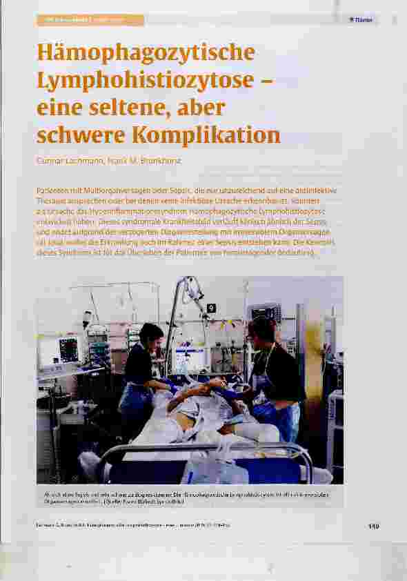 Vorschauseite 1: Hämophagozytische Lymphohistiozytose eine seltene, aber schwere Komplikation