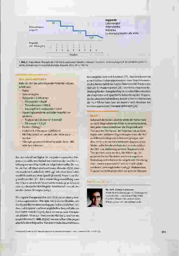 Vorschauseite 3: Hämophagozytische Lymphohistiozytose eine seltene, aber schwere Komplikation