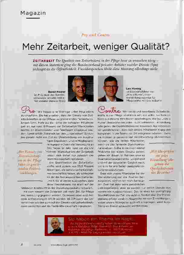 Vorschauseite 1: Mehr Zeitarbeit, weniger Qualität?