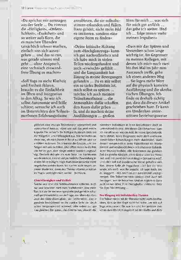 Vorschauseite 3: Erfahrungsaustausch im Yoga