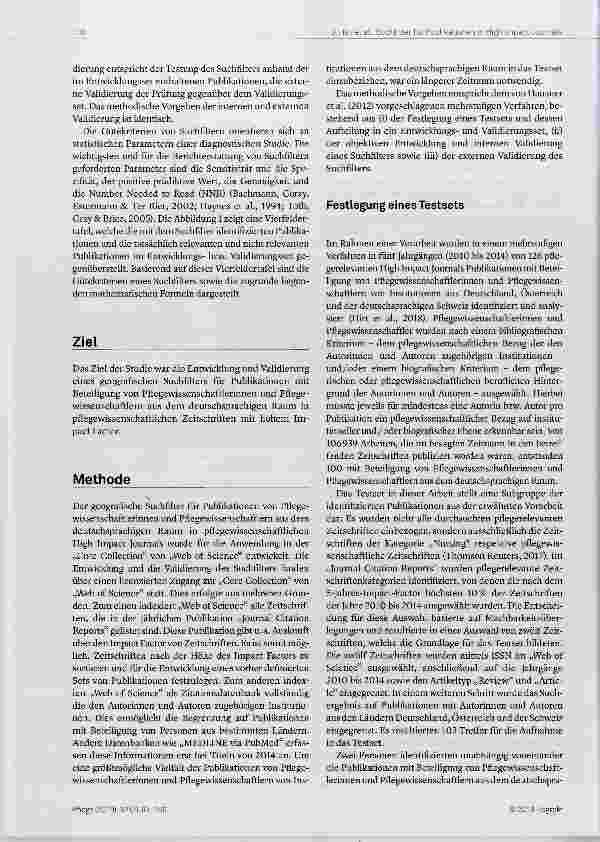 Vorschauseite 4: Publikationen aus dem deutschsprachigen Raum in Zeitschriften mit hohem Impact Factor: Entwicklung und Validierung eines Suchfilters