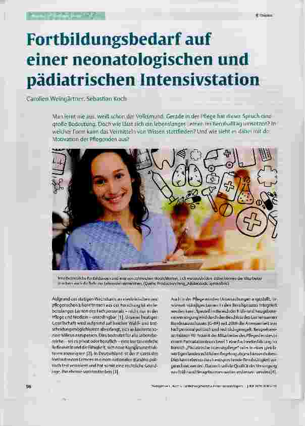 Vorschauseite 1: Fortbildungsbedarf auf einer neonatologischen und pädiatrischen Intensivstation