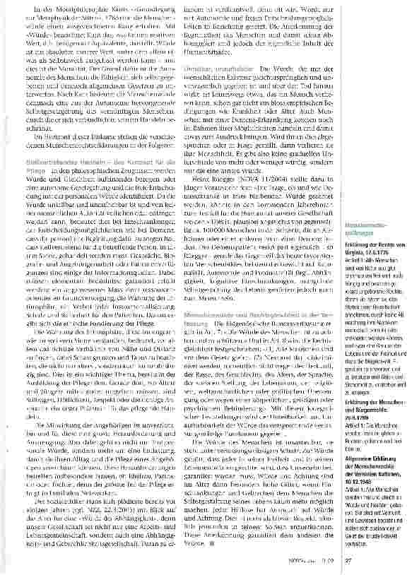Vorschauseite 2: Die Würde des Menschen ist unantastbar