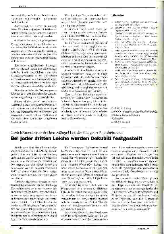 Vorschauseite 2: Die metaboischen Probleme des Diabetes in der Intensivmedizin