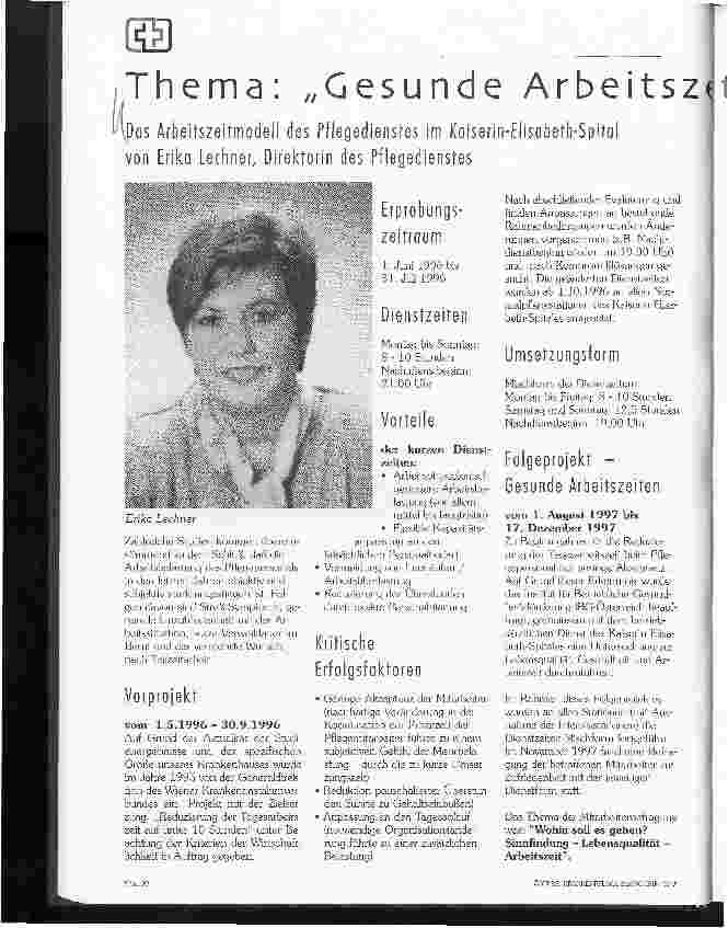 Vorschauseite 1: Thema: Gesunde Arbeitszeiten