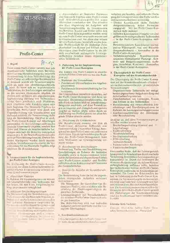 Vorschauseite 1: Profit-Center