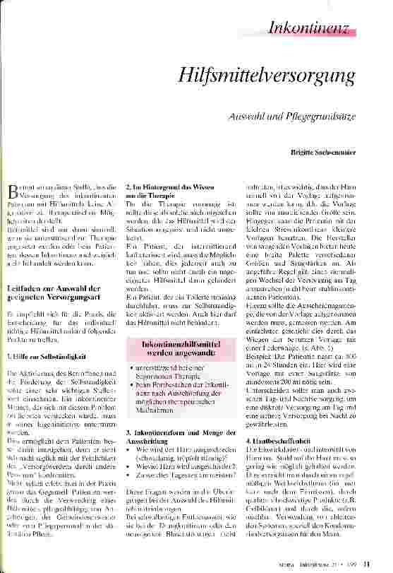 Vorschauseite 1: Hilfsmittelversorgung Auswahl und Pflegegrundsätze