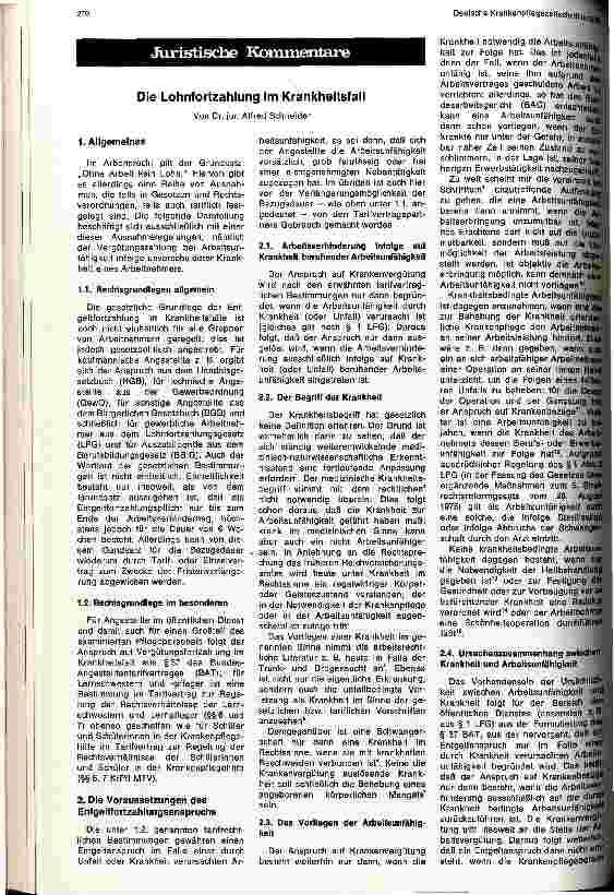 Vorschauseite 1: Die Lohnfortzahlung im Krankheitsfall