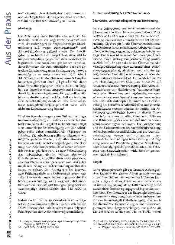 Vorschauseite 5: Zwei Jahre Allgemeines Gleichbehandlungsgesetz (AGG) in der Pflege (2. Teil)