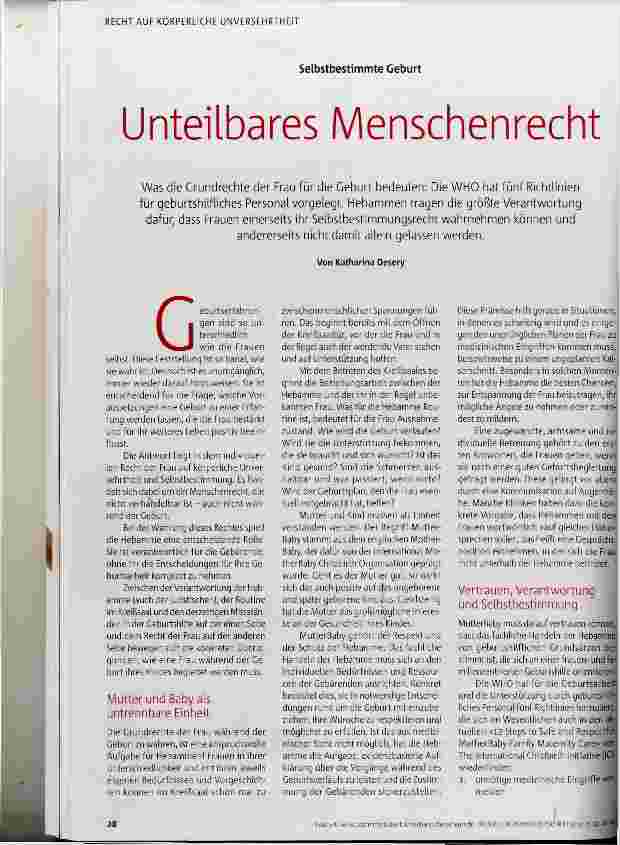 Vorschauseite 1: Unteilbares Menschenrecht