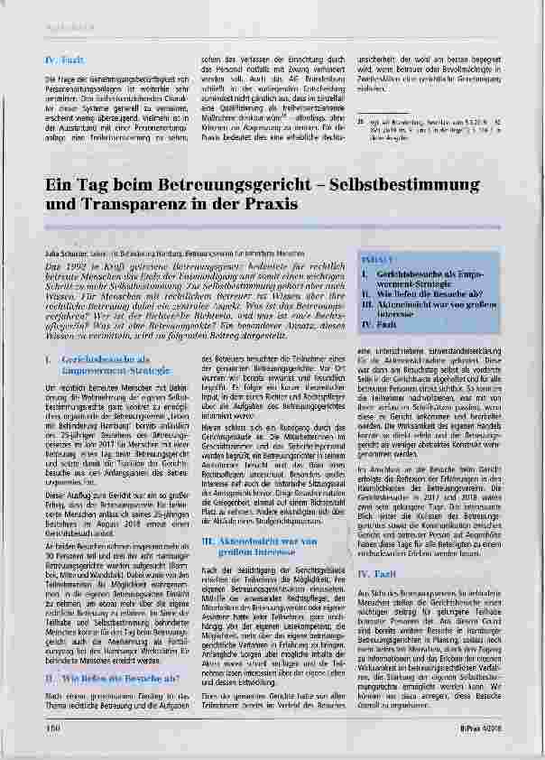 Vorschauseite 4: Zur Qualifizierung von Personenortungsanlagen als freiheitsentziehende MaßnahmenBesprechung AG Brandenburg, Beschluss vom 5.3.2019 82 XVII 28/19