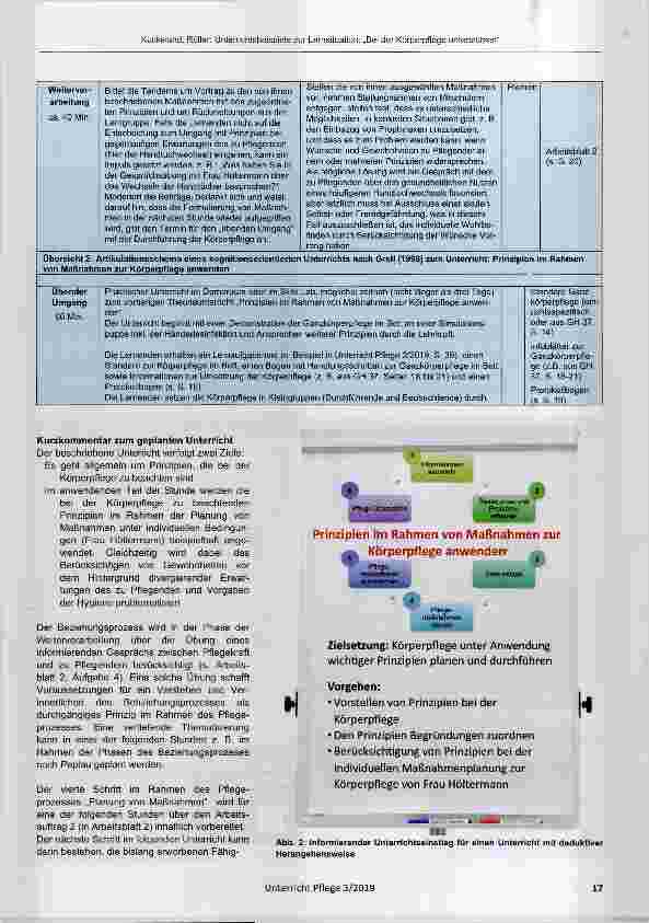 Vorschauseite 5: Zwei Unterrichtsbeispiele zur Lernsituation Bei der Körperpflege unterstützen