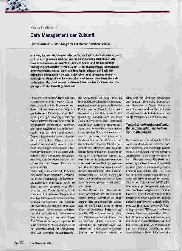 Vorschauseite 1: Care Management der Zukunft