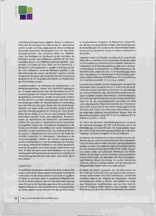 Vorschauseite 4: Decision Coaching durch spezialisierte Pflegefachkräfte Umsetzung der informierten gemeinsamen Entscheidungsfindung in der Onkologie