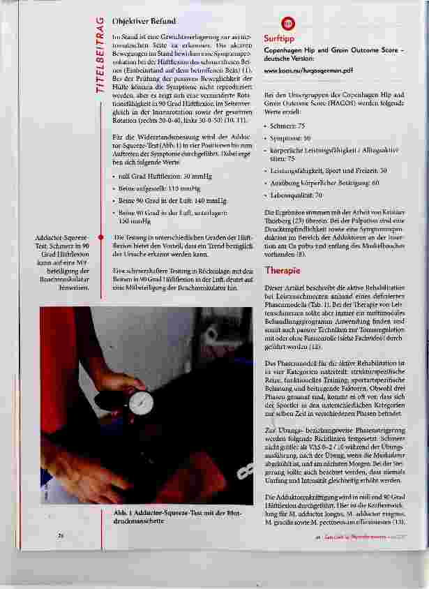 Vorschauseite 3: Rehabilitation bei adduktorenbezogenem Leistenschmerz