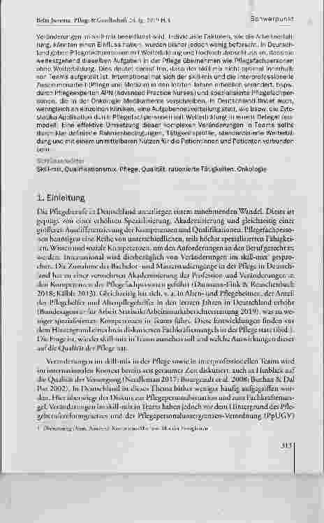 Vorschauseite 2: Skill-mix, Rationierung und Quaiität in der Pfiege: Forschungsstand international und Situation in Deutschiand mit Schwerpunkt Onkologie