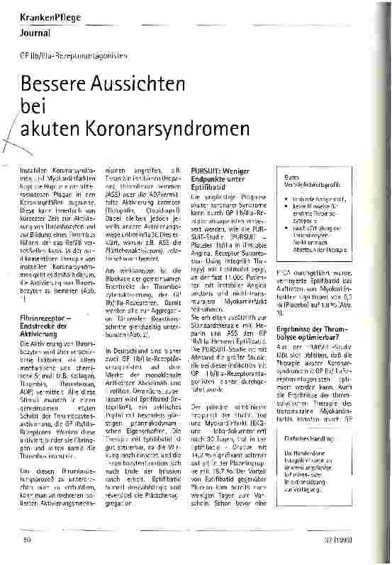 Vorschauseite 1: Bessere Aussichten bei akuten Koronarsyndromen