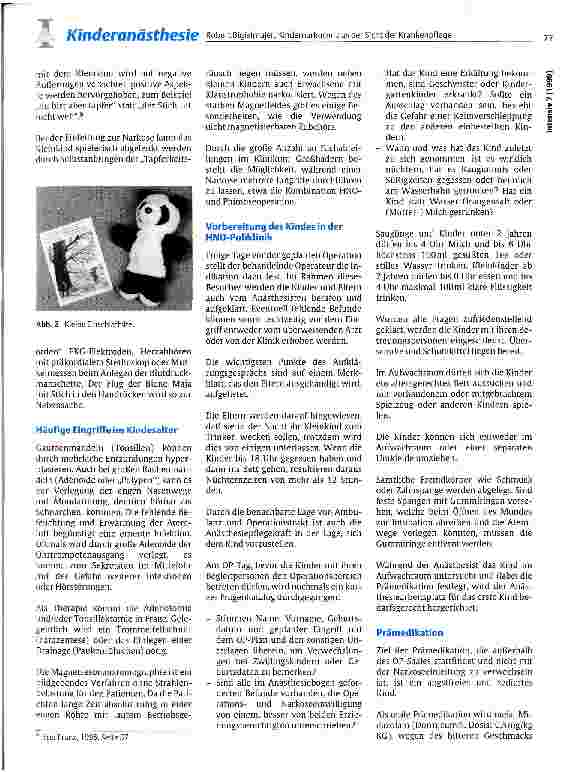 Vorschauseite 5: Kindernarkosen aus der Sicht der Krankenpflege