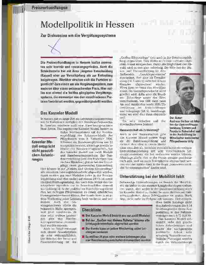 Vorschauseite 1: Zur Diskussion um die Vergütungssysteme