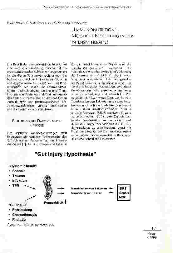 Vorschauseite 1: Immunonutrition - mögliche Bedeutung in der Intensivtherapie?