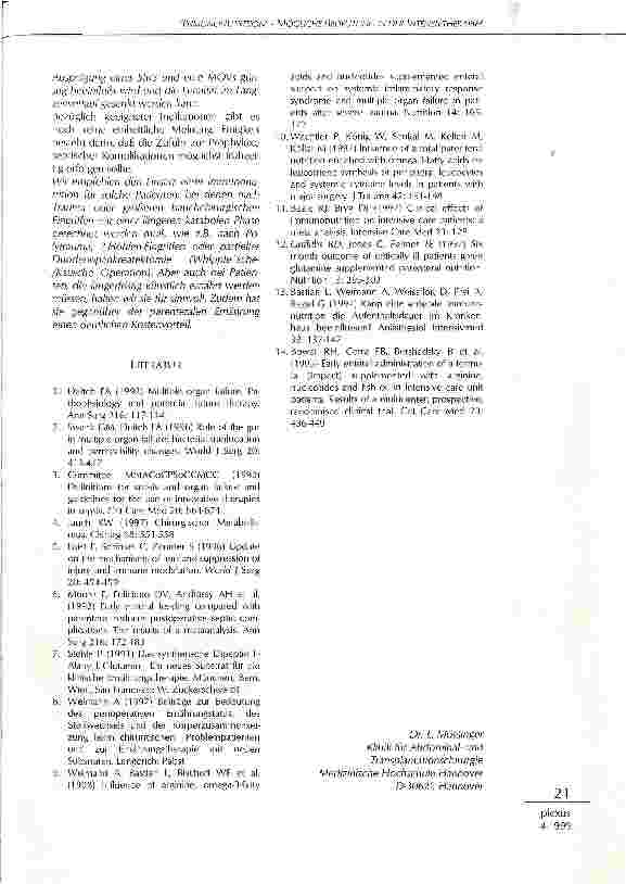Vorschauseite 5: Immunonutrition - mögliche Bedeutung in der Intensivtherapie?