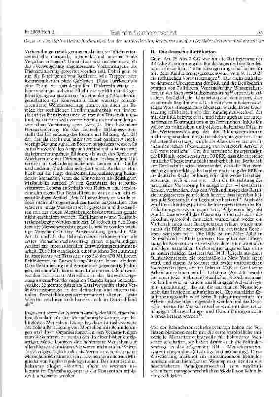 Vorschauseite 2: Welche legislativen Herausforderungen bestehen in Bezug auf die nationale Implementierung der UN-Behindertenrechts konvention in Bund und Ländern?