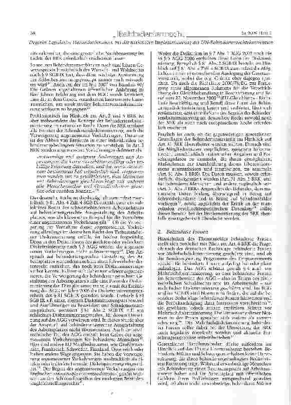 Vorschauseite 5: Welche legislativen Herausforderungen bestehen in Bezug auf die nationale Implementierung der UN-Behindertenrechts konvention in Bund und Ländern?