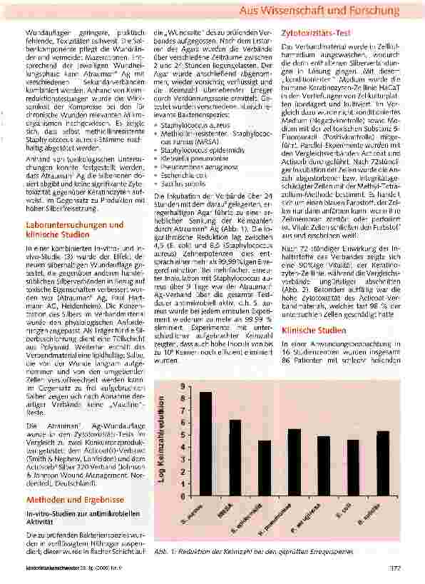 Vorschauseite 5: Die Lokaltherapie infizierter und infektionsgefährdeter chronischer Wunden mit silberhaltigen Wundauflagen