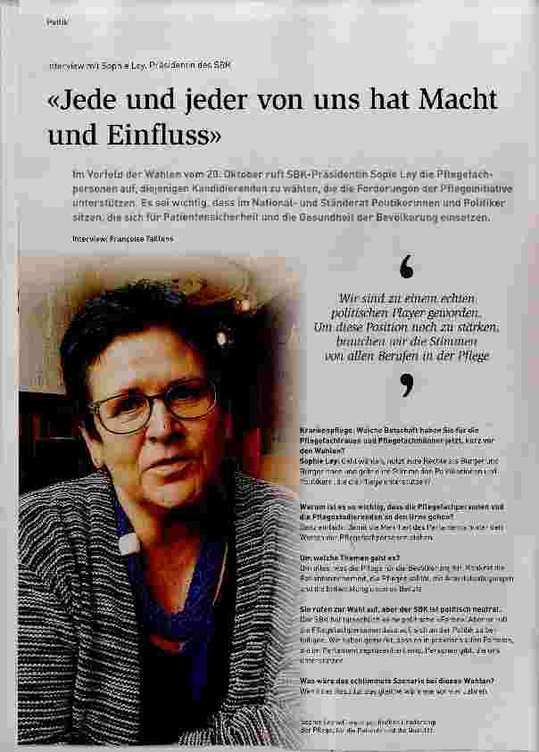 Vorschauseite 1: «Jede und jeder von uns hat Macht und Einfluss»
