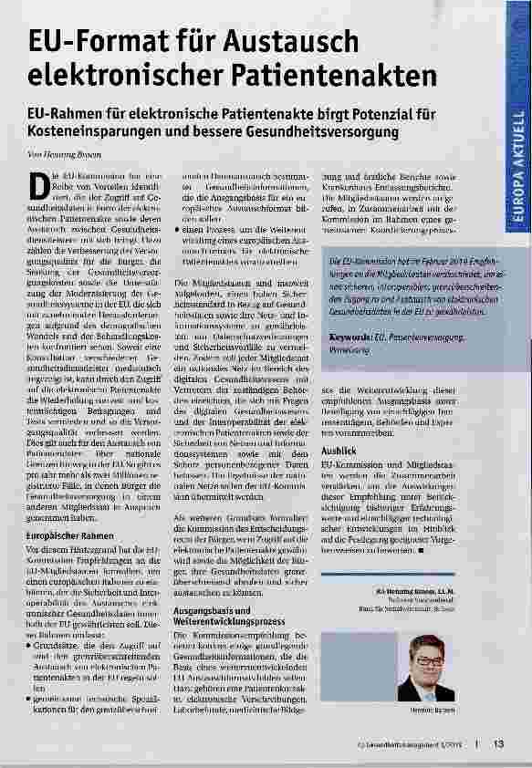 Vorschauseite 1: EU-Format für Austausch elektronischer Patientenakten