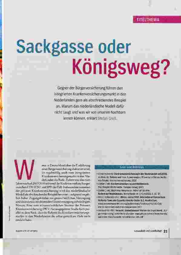 Vorschauseite 1: Sackgasse oder Königsweg?