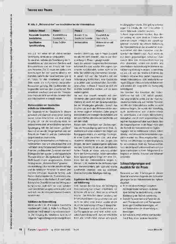 Vorschauseite 3: Videotelefonie mit dem Tablet in der kommunikativen Aphasietherapie