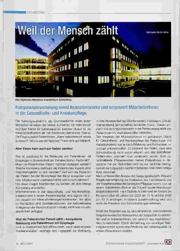 Vorschauseite 1: Weil der Mensdh zählt