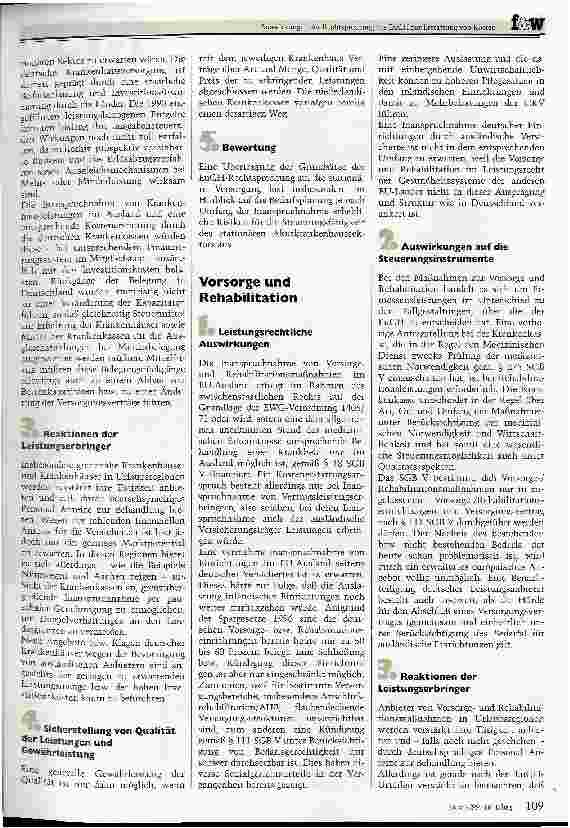 Vorschauseite 2: Auswirkungen der Rechtsprechung des EuGH zur Erstattung von Kosten für Medizinprodukte und Behandlungen im Eu-Ausland durch nationale Versicherungsträger.