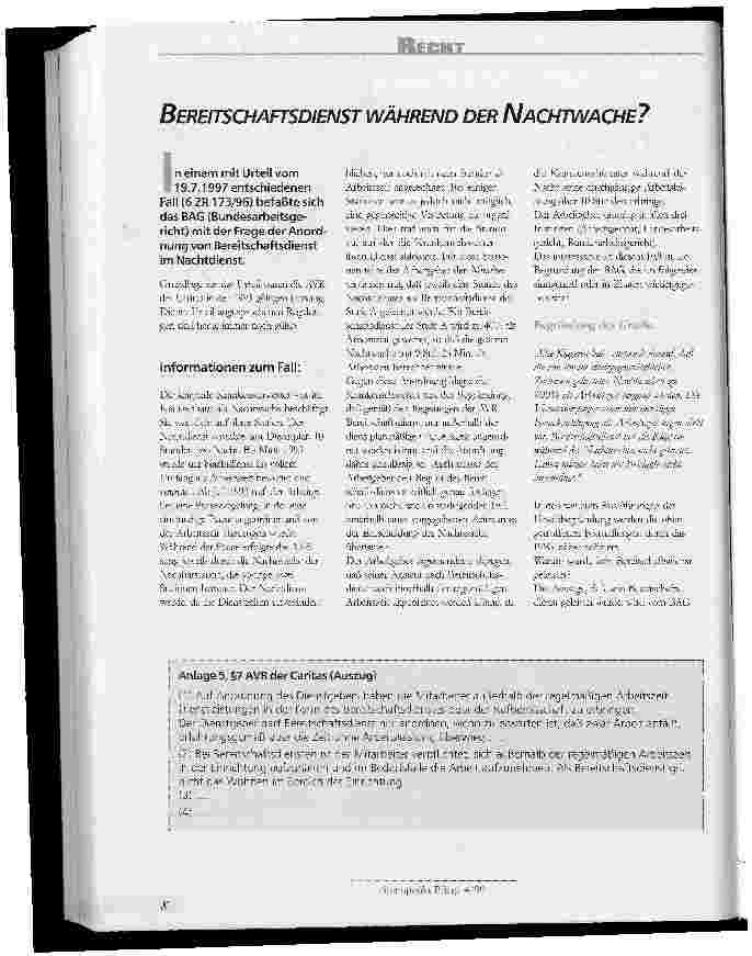 Vorschauseite 1: Bereitschaftsdienst während der Nachtwache