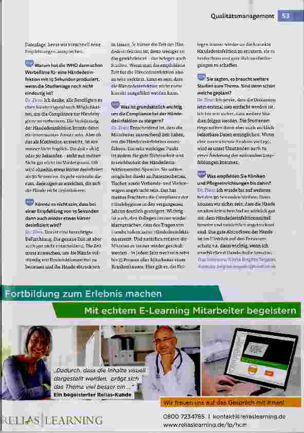 Vorschauseite 2: Händedesinfektion in nur 15 Sekunden?