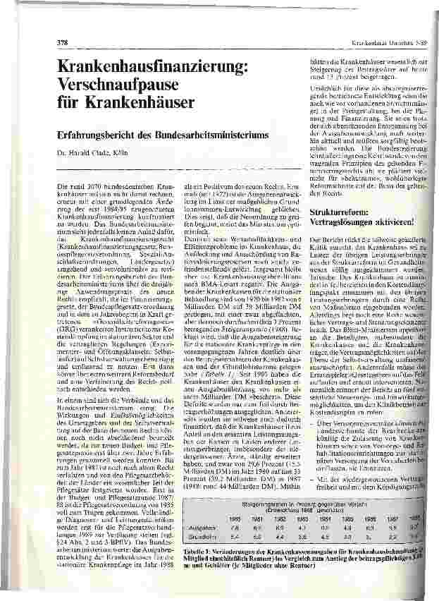 Vorschauseite 1: Krankenhausfinanzierung: Verschnaufpause für Krankenhäuser