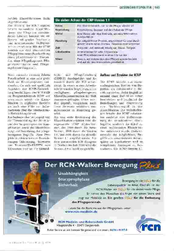 Vorschauseite 2: ICNP erleichtert internationalen Austausch von Pflegeinformationen
