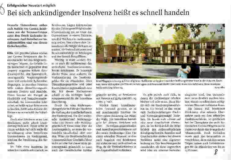 Vorschauseite 1: Bei sich ankündigender Insolvenz heißt es schnell handeln
