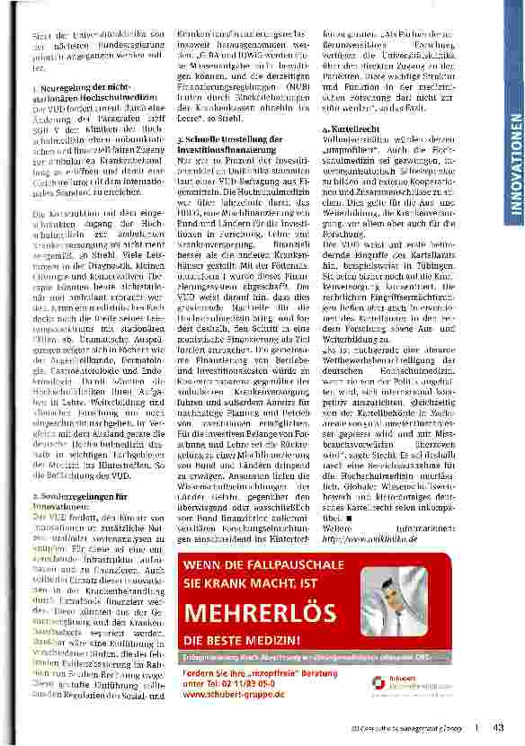 Vorschauseite 2: Uniklinika mit Forderungen an die Politik