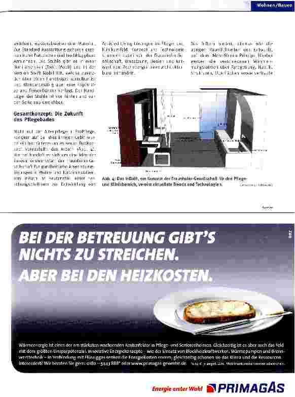 Vorschauseite 3: Schwerstarbeit im WohlfühlbadNeuentwicklungen im Pflegebadbereich setzen auf Effizienz plus Design