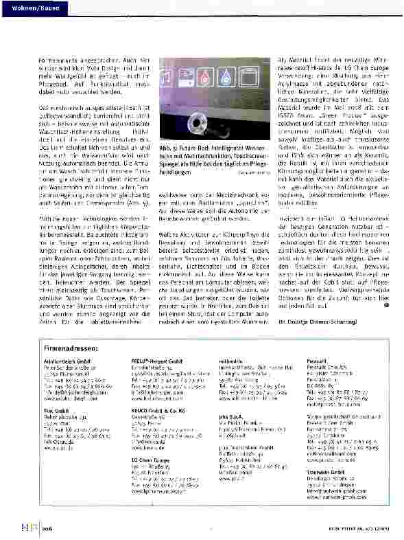 Vorschauseite 4: Schwerstarbeit im WohlfühlbadNeuentwicklungen im Pflegebadbereich setzen auf Effizienz plus Design