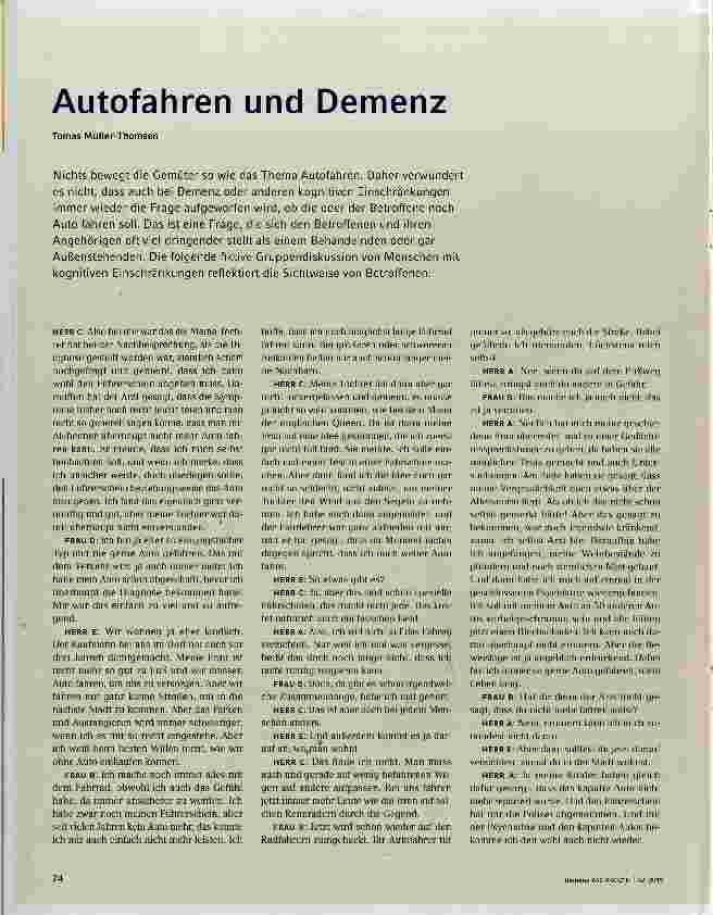 Vorschauseite 1: Autofahren und Demenz