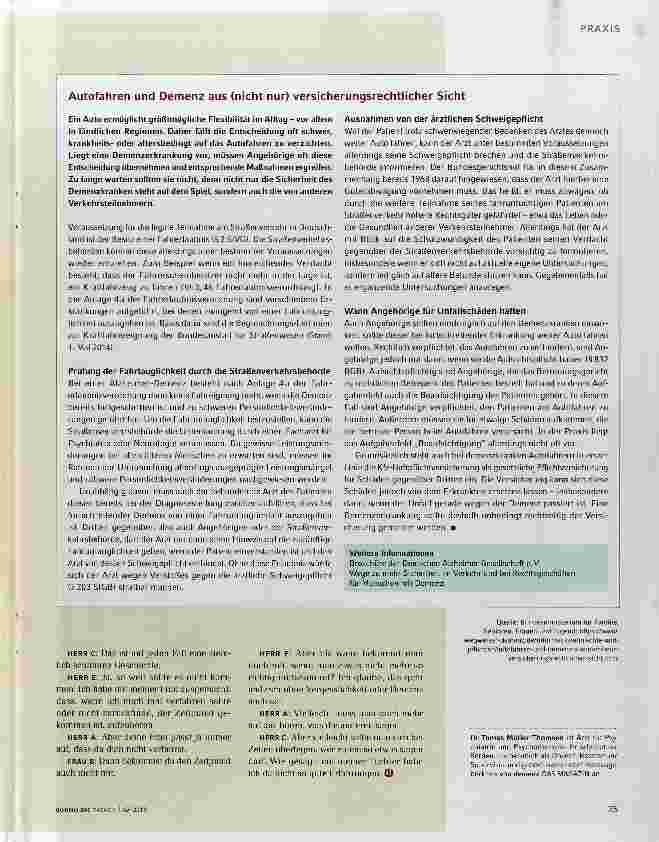 Vorschauseite 2: Autofahren und Demenz