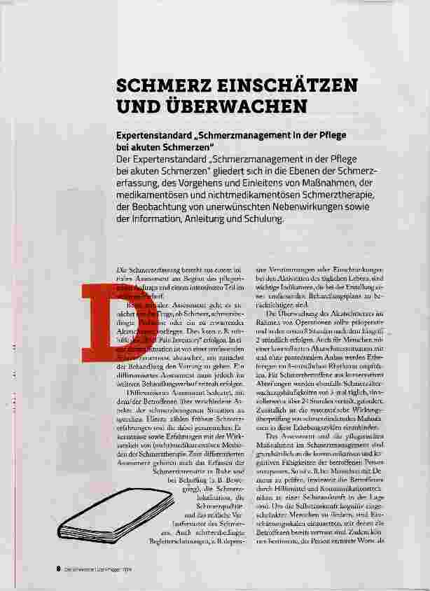 Vorschauseite 1: SCHMERZ EINSCHATZEN UND ÜBERWACHEN