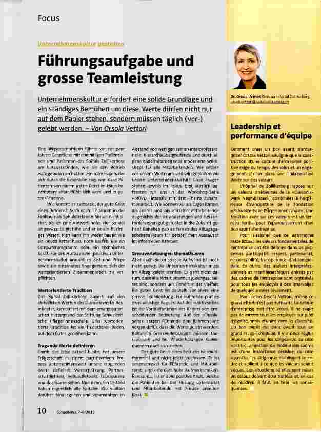 Vorschauseite 1: Führungsaufgabe und grosse Teamleistung