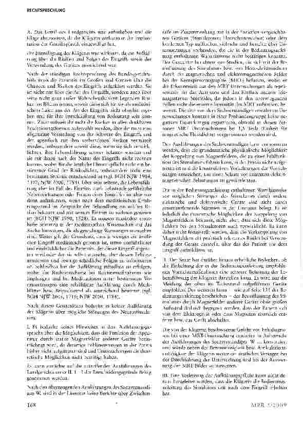 Vorschauseite 4: Anforderungen an eine Aufklärung vor Implantation eines medizinischen Geräts